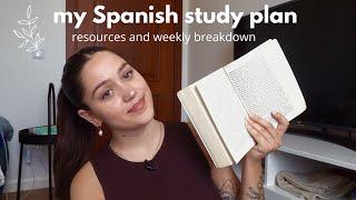 my Spanish learning plan resources + weekly breakdown