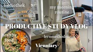 PRODUCTIVE STUDY VLOG I 6AM Morning Routine Lernmethoden die ersten Prüfungen Bibliothek Cooking