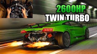 2600HP TWIN TURBO Lamborghini Gallardo - Assetto Corsa  Moza R9 Gameplay
