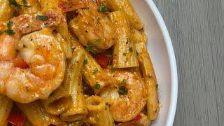 CREAMY CAJUN SHRIMP AND SAUSAGE PASTA  FRUGALLYT