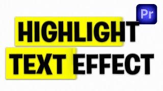 How To Highlight Text In Premiere Pro