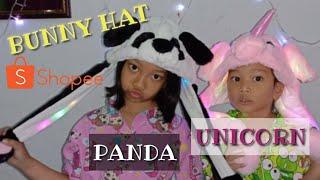 UNBOXING DARI LUAR NEGERI BUNNY HAT LED PANDA DAN UNICORN