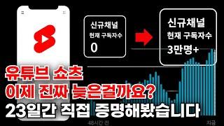 유튜브 쇼츠 이제 진짜 늦은 걸까요? 23일간 비밀 채널을 키우며 증명해봤습니다