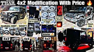 4x2 Thar 2023 modification  Thar modification with Price  Wrangler bumper taillight headlight