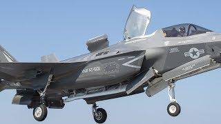 F-35B Lightning II CARRIER QUALIFICATIONS Short takeoffs and vertical landings HD footage