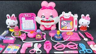 63 Minutes Satisfying with Unboxing Cute Pink Bunny Doctor Playset Dentist Kit  Tiny Toys Unboxing