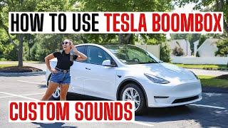 How to Use Tesla Boombox & Add Custom Sounds Horns Driving Sounds on our 2021 Tesla Model Y