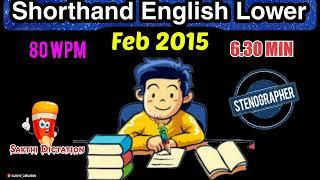 Shorthand English Junior Feb 2015 ️ 80 WPM ️ Book Speed