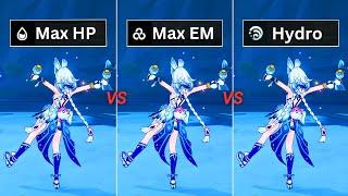 F2P  Mualani HP% vs Hydro% vs EM% Goblet Best Build for Mualani??  Genshin Impact 