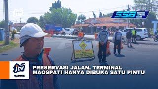 MAGETAN - Preservasi Jalan Terminal Maospati Hanya Dibuka Satu Pintu