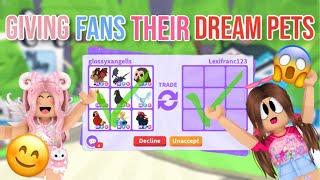 Giving FANS Their DREAM PETS In Adopt Me *EXTREME* I FOUND FAKE FANS