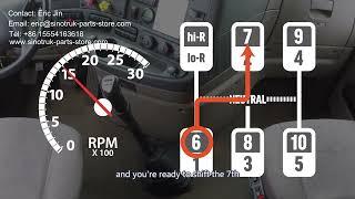 Howo Truck Gear Shifting --10 Speed Gearbox Upshifting Down Shifting and Fixing a Misssed Gear