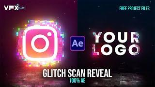 Glitch Scan Logo Animation  After Effects Tutorial  No Plugins  3D Reflection