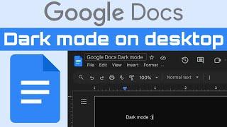 Use Google Docs in Dark Mode on desktopPC quick & easy tutorial