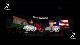 Thomas Cup 2022 QF ｜ India Kidambi Srikanth vs Malaysia Ng Tze Yong