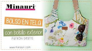 ️ Bolso en tela c forro bies  bolsillo ext-int patrón coser fácil con máquina caseraeng sub