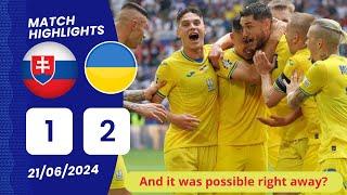 🟡Slovakia vs Ukraine 1-2 Highlights Schranz Shaparenko Yaremchuk  EURO 2024