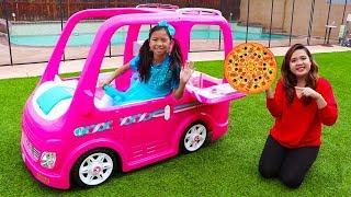 Wendy Pretend Play Food Delivery w Pink Barbie Food Truck Car Toy