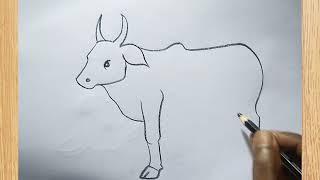 how to draw cow drawing easy step by step@aaravdrawingcreative1112