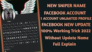 How To Make Sniper Name facebook Account 2022  Facebook Create Another Profile New Method Facebook