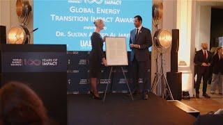 COP28 President receiving the ‘Global Energy Transition Impact Award’ at the World Energy Congress