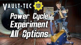 Fallout 4 Vault-Tec DLC - Power Cycle Experiment - All Options & Reactions