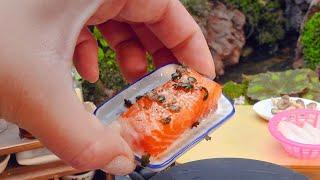 Top 3 Miniature SALMON Food  How to cook Miniature Salmon Food  Tiny Cakes