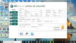 SISTEMA DE CADASTRO VBA - COMPLETO