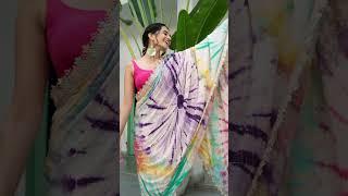 Beautiful printed saree with sequins lace border saree#sareefashion #fashion #onlineshopping
