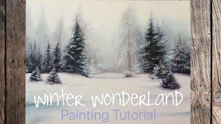 Snowy Pine Tree Oil Painting Landscape Tutorial - By Artist Andrea Kirk  The Art Chik