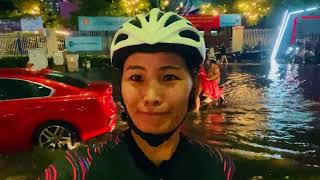 Riding Bike in the Rain - Heavy Rain & Flooding in Da Nang Vietnam