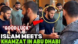 Islam Makhachev MEETS Khamzat Chimaev In Abu Dhabi At UFC 294 VIDEO