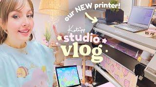 Our Industrial Print & Cut printer has arrived Setting up and our First Stickers  STUDIO VLOG