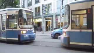 Tram in München verfährt sich und muss rückwärts weiter