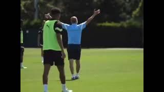 Pep Guardiola goes crazy in  a training session
