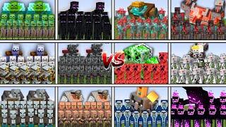 MUTANT ARMY vs BOSSES ARMY in Minecraft Mob Battle