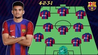 Barcelona potential starting lineup next season with luis diaz 4231 formation