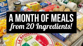 EASY MEAL PLAN for a MONTH with these 20 SIMPLE INGREDIENTS  CAPSULE GROCERY LIST