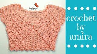 طريقة عمل بوليرو جاكيت كروشية بناتى  - Bolero crochet