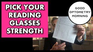 OVER THE COUNTER READING GLASSES  How to pick the correct strength of ready made reading glasses