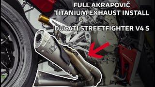 2020 Ducati Streetfighter V4 S - Akrapovic Full System Install + Exhaust Sound