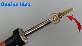 3 Genius Idea  Place the Keys in your electric Soldering iron and admire the results