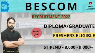 BESCOM Recruitment 2022 Bengluru Electricity Supply Company Limited Karnataka Govt. Latest Jobs