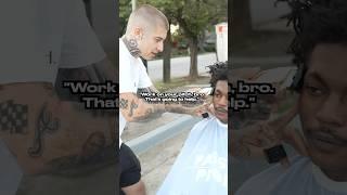 Giving a kid a FREE haircut at the GAS STATION 