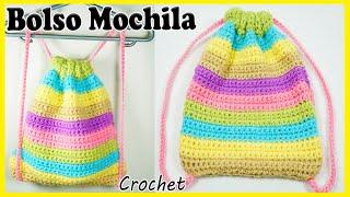 Bolso - Mochila - Morral Tejido a Crochet FACIL Y PASÓ A PASO