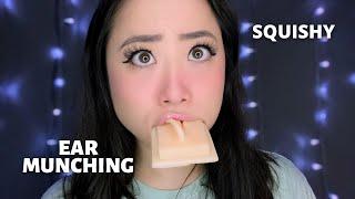 ASMR  Squishy Ear Eating & Munching  Whispering