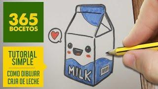 COMO DIBUJAR UNA CAJA DE LECHE KAWAII PASO A PASO - Dibujos kawaii faciles - draw a bottle of milk