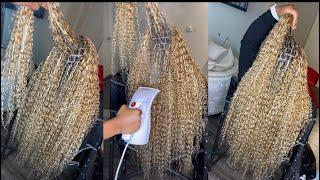 Blonde Boho braids I I USED bundles in color 27613 HUMAN HAIR FOR THIS GYPSY BRAIDS #bohobraids