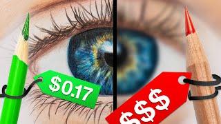 CHEAP VS EXPENSIVE Colored Pencils Crayola vs Caran dAche Drawing Challenge