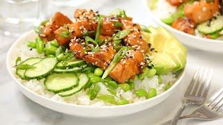 Teriyaki Salmon Bowl  Healthy Meal Prep Recipe